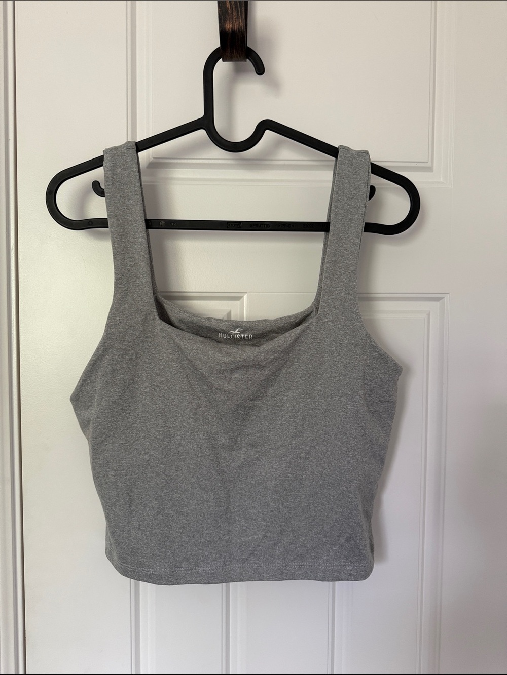 Hollister Heather Gray Square-Neck Cropped Tank